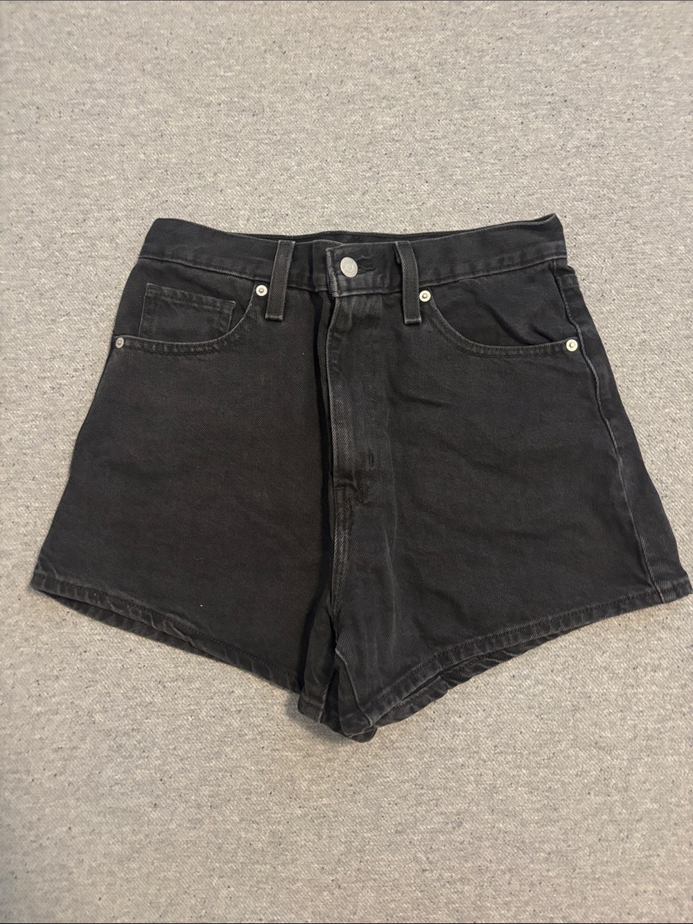 Black High-Rise Women's Denim Shorts